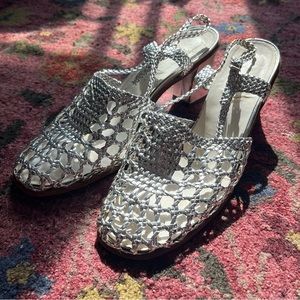 Vintage Silver leather heels